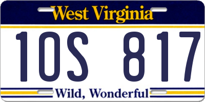 WV license plate 1OS817