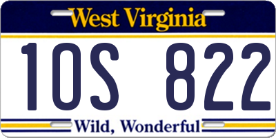 WV license plate 1OS822