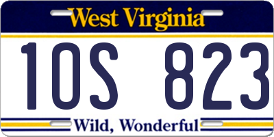 WV license plate 1OS823