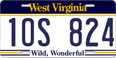 WV license plate 1OS824