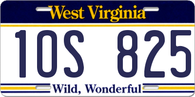 WV license plate 1OS825