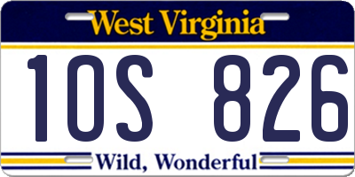 WV license plate 1OS826