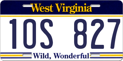 WV license plate 1OS827