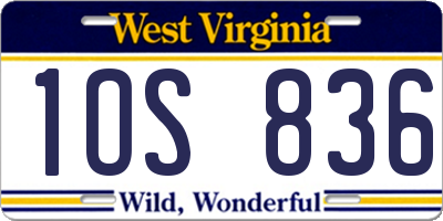 WV license plate 1OS836