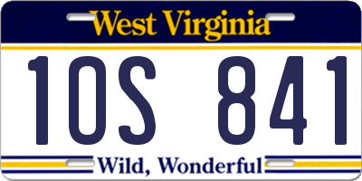 WV license plate 1OS841