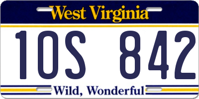 WV license plate 1OS842