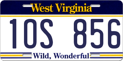 WV license plate 1OS856