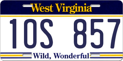 WV license plate 1OS857