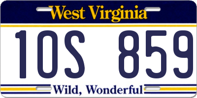 WV license plate 1OS859