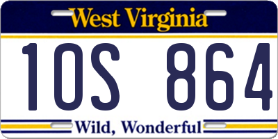 WV license plate 1OS864