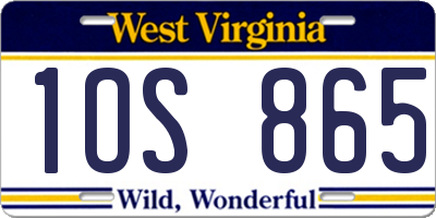 WV license plate 1OS865
