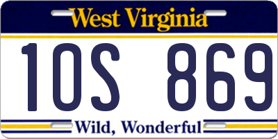 WV license plate 1OS869