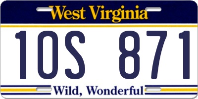 WV license plate 1OS871