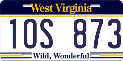 WV license plate 1OS873