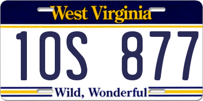 WV license plate 1OS877