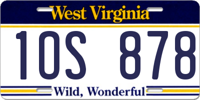 WV license plate 1OS878