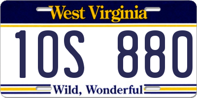 WV license plate 1OS880