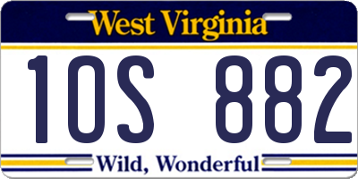 WV license plate 1OS882