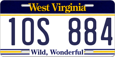 WV license plate 1OS884