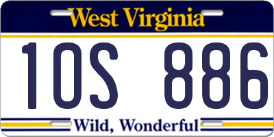 WV license plate 1OS886