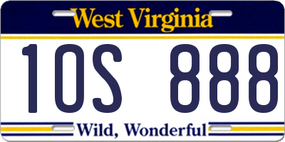WV license plate 1OS888