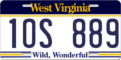 WV license plate 1OS889
