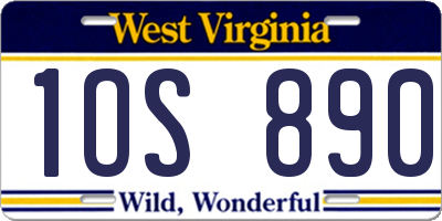 WV license plate 1OS890