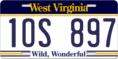 WV license plate 1OS897