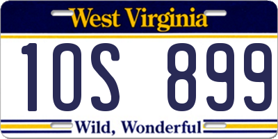 WV license plate 1OS899