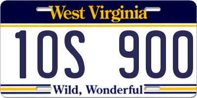 WV license plate 1OS900