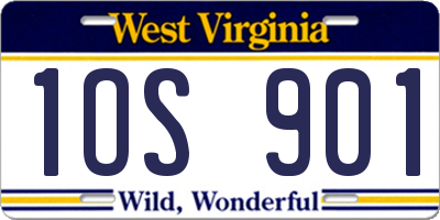 WV license plate 1OS901