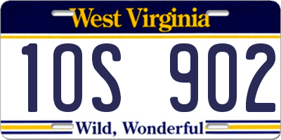 WV license plate 1OS902