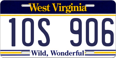 WV license plate 1OS906