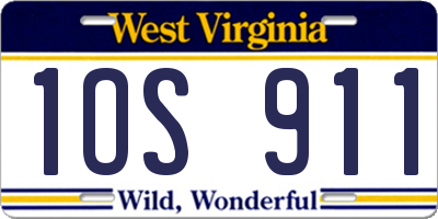WV license plate 1OS911