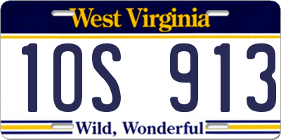 WV license plate 1OS913