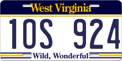 WV license plate 1OS924