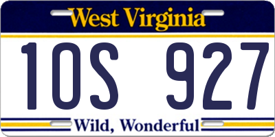 WV license plate 1OS927