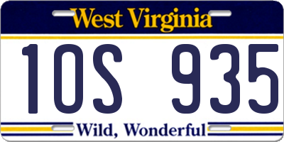 WV license plate 1OS935