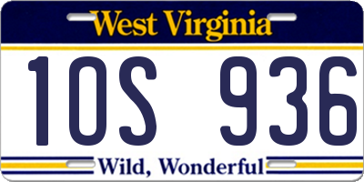 WV license plate 1OS936