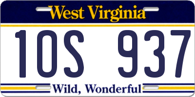 WV license plate 1OS937