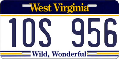 WV license plate 1OS956