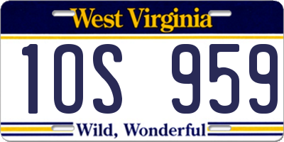 WV license plate 1OS959