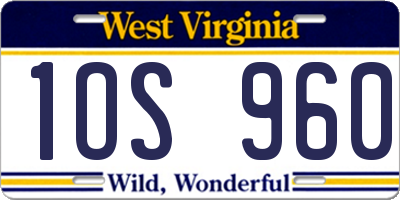 WV license plate 1OS960