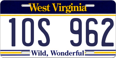 WV license plate 1OS962