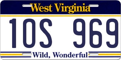 WV license plate 1OS969