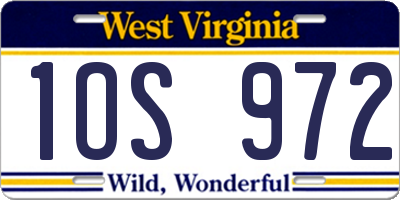 WV license plate 1OS972