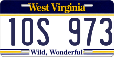 WV license plate 1OS973