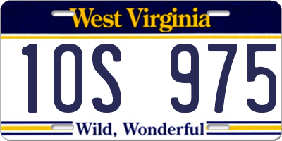 WV license plate 1OS975