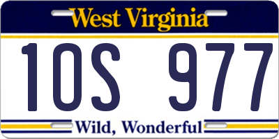 WV license plate 1OS977