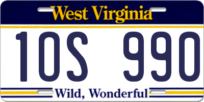 WV license plate 1OS990